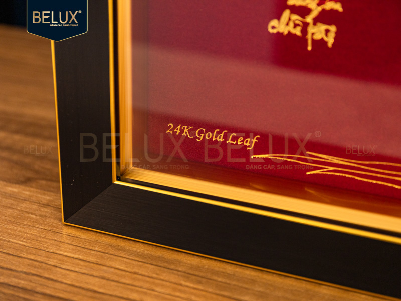 Tranh Chữ Tâm Dát Vàng 24k - 39x30cm